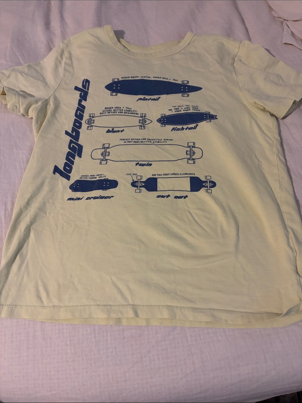 GAP Yellow Tee with Blue Longboard Graphic